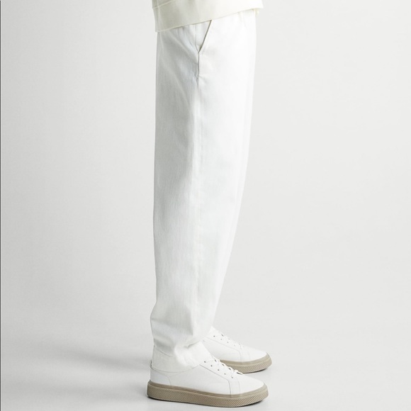 ZaraBNWT Pleated White Chino Pants Size 30 - Picture 4 of 5